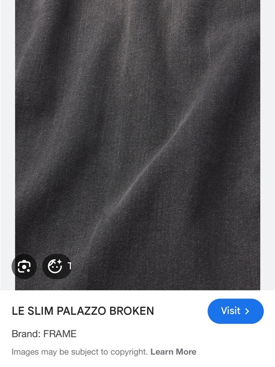 FRAME High-Rise Le Slim Palazzo Wide Leg Jeans in Broken (Black) sz 31 - Picture 3 of 10